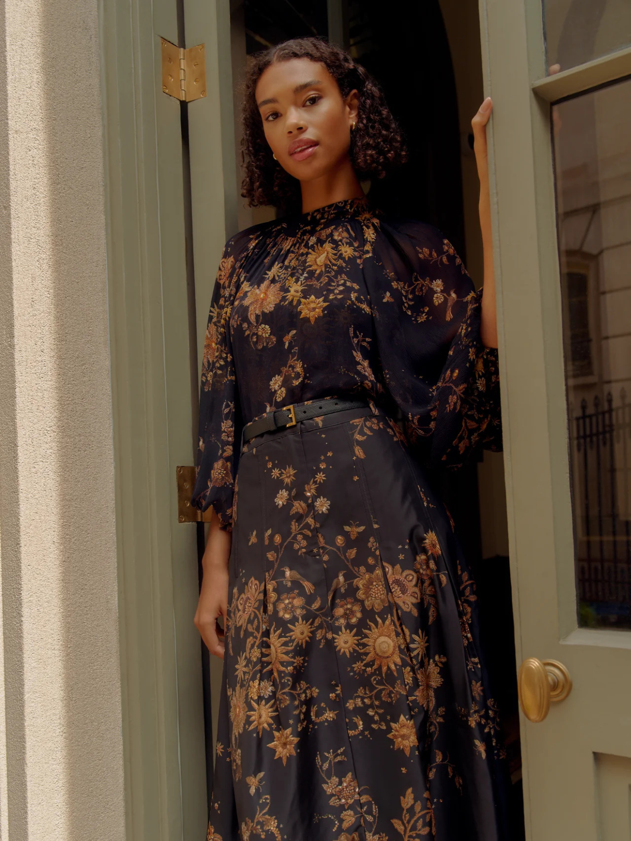 Marie Oliver Scottie Top - Crinkle Chiffon Printed | Coral Cove