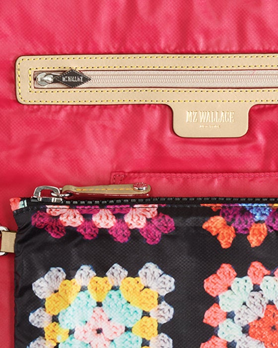 MZ Wallace Sutton Deluxe Crochet Print Coral Cove