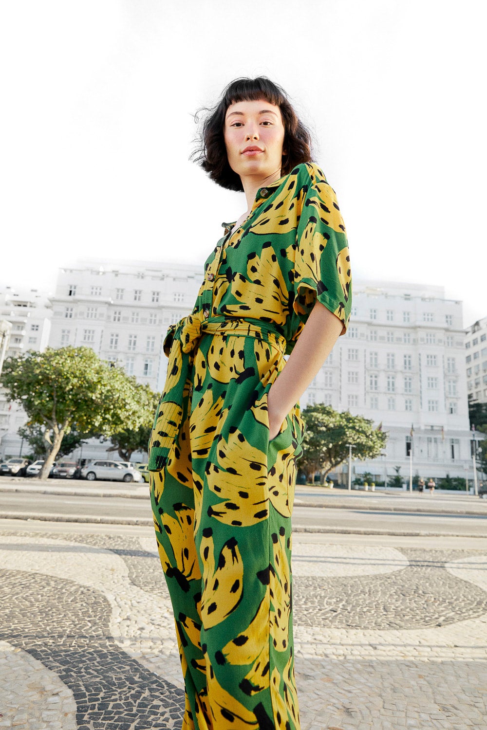Farm Rio Bossa Banana Green Jumpsuit FINAL SALE
